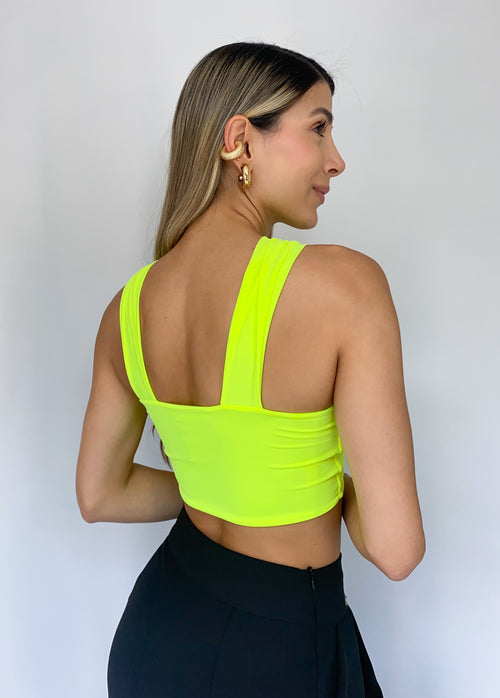 Crop Top Con Argolla Centro Solo Fondo