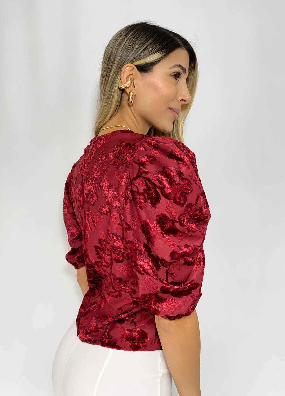 Blusa Manga 3/4 Grabado Flores