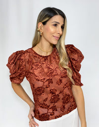Blusa Manga 3/4 Grabado Flores