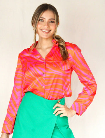 Camisera satin print