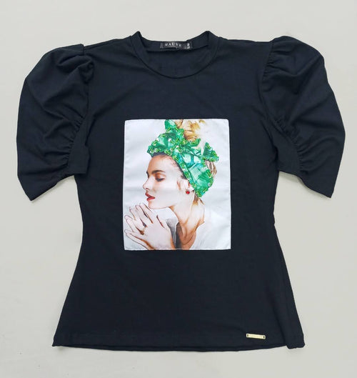 Blusa manga corta aplique