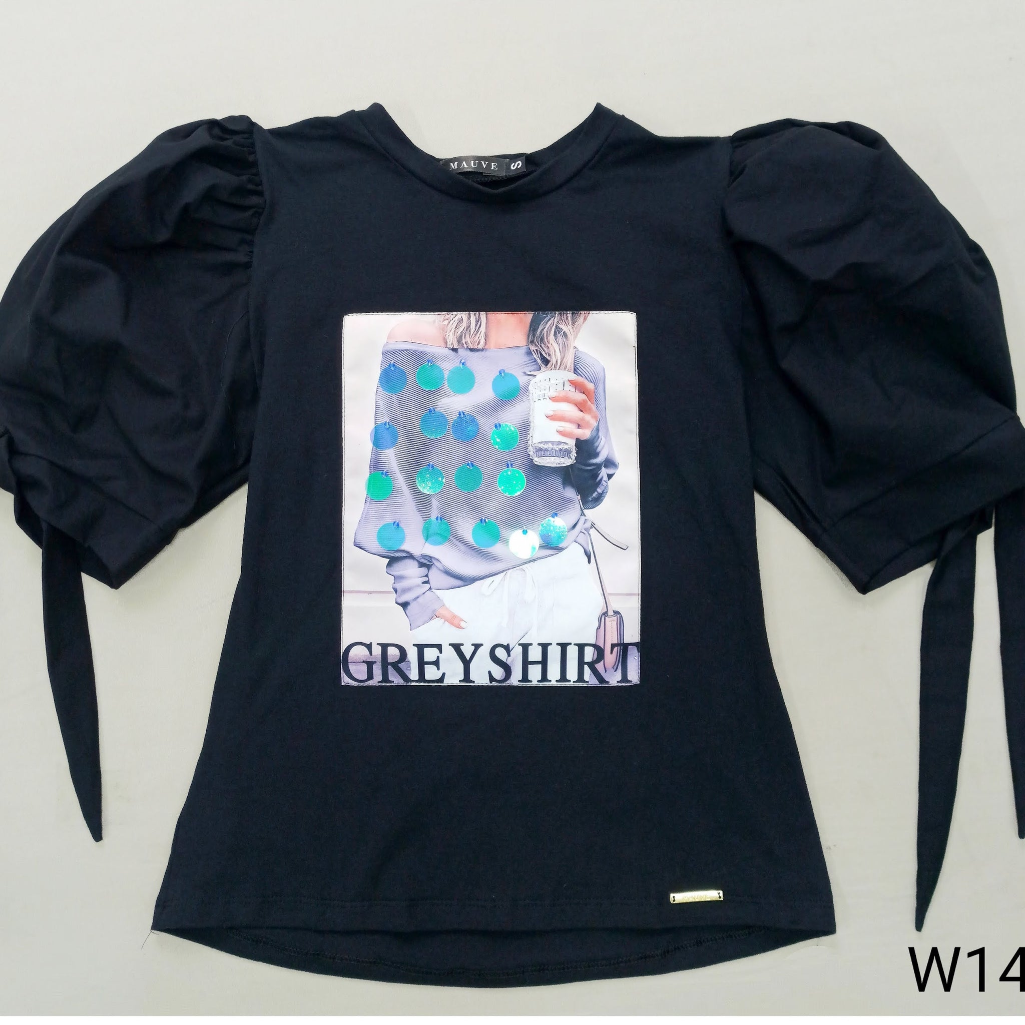 Blusa Manga 3/4 Aplique Greyshirt