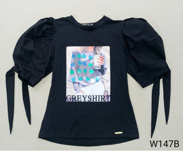 Blusa Manga 3/4 Aplique Greyshirt
