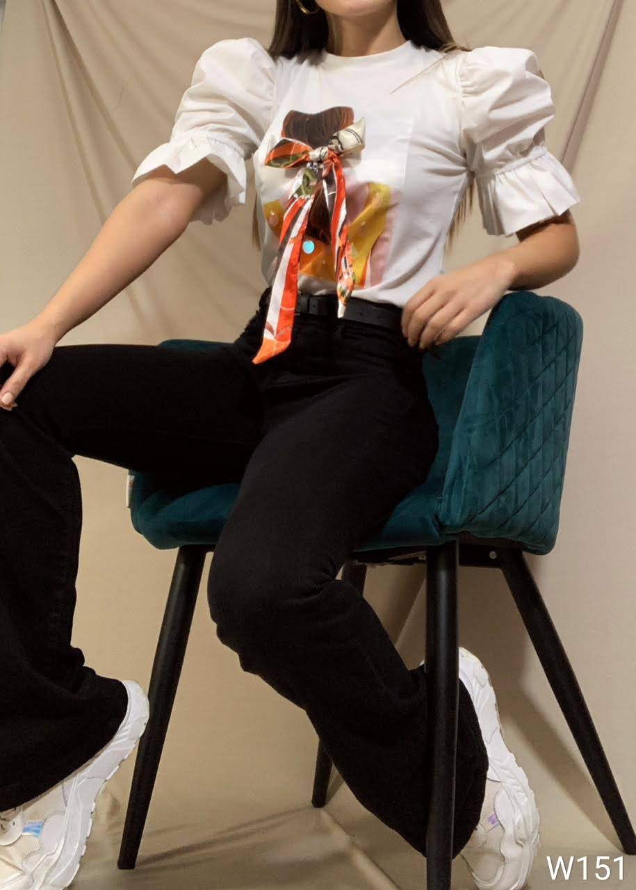 Blusa manga corta aplique