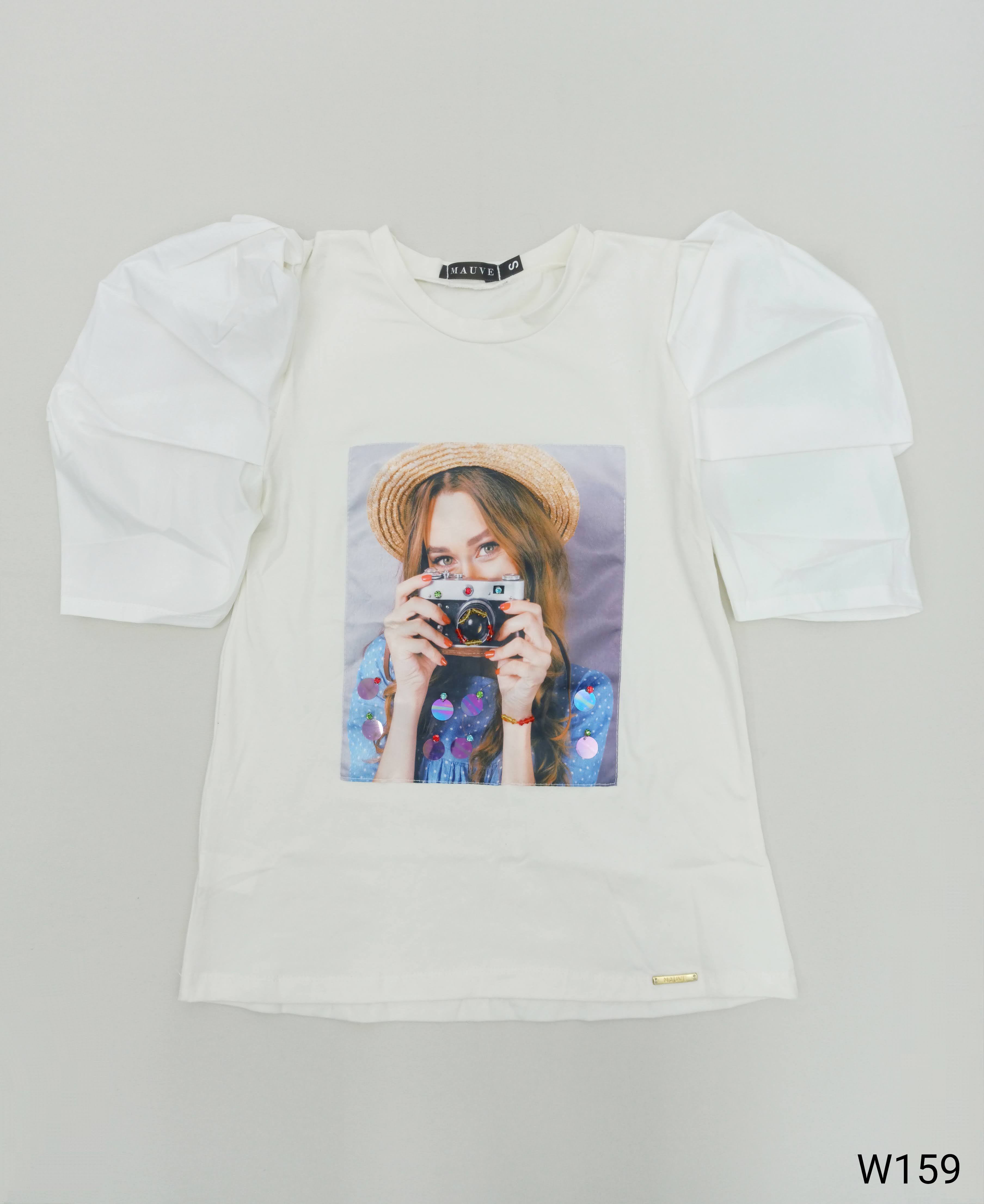 Blusa Manga Popelina Con Aplique