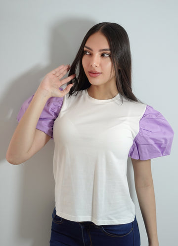 Blusa Manga Corta Bombacha Colorres