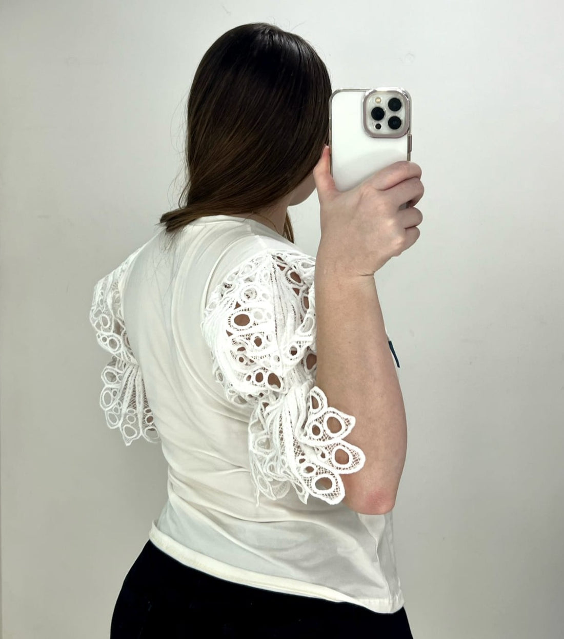 Blusa Manga Corta Guipur Mono Pepas