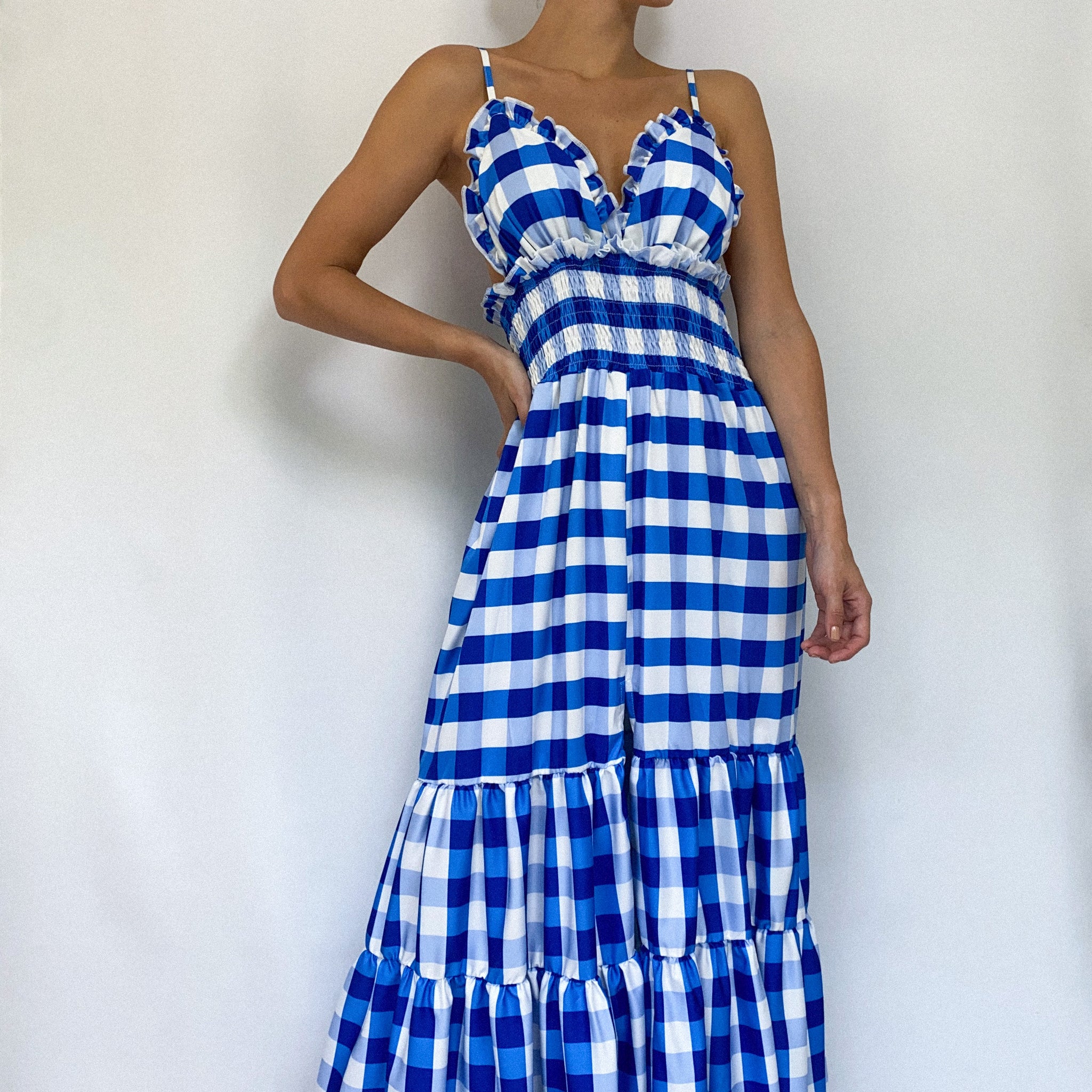 Vestido Copas Tiras Cintura Zurcido