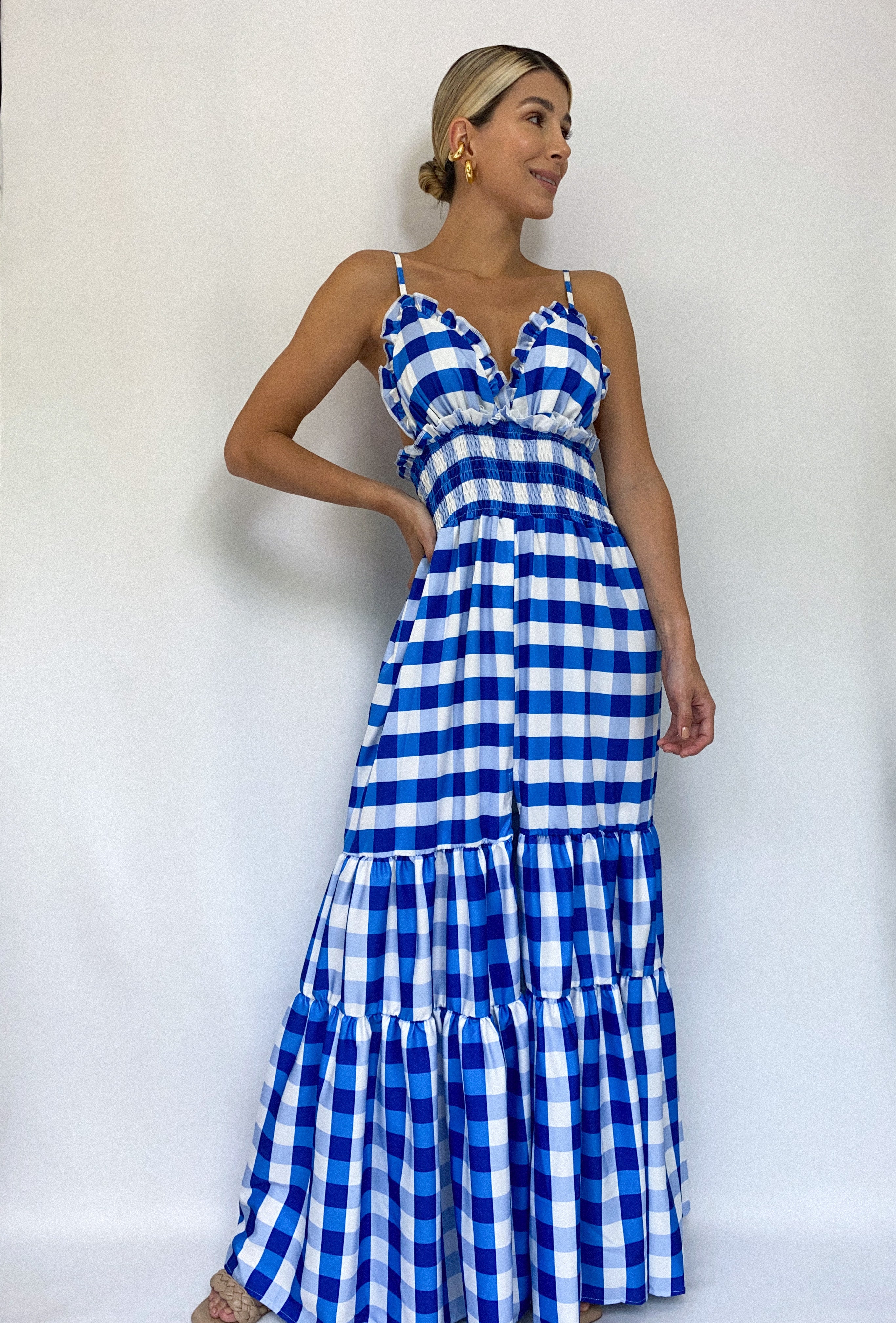 Vestido Copas Tiras Cintura Zurcido