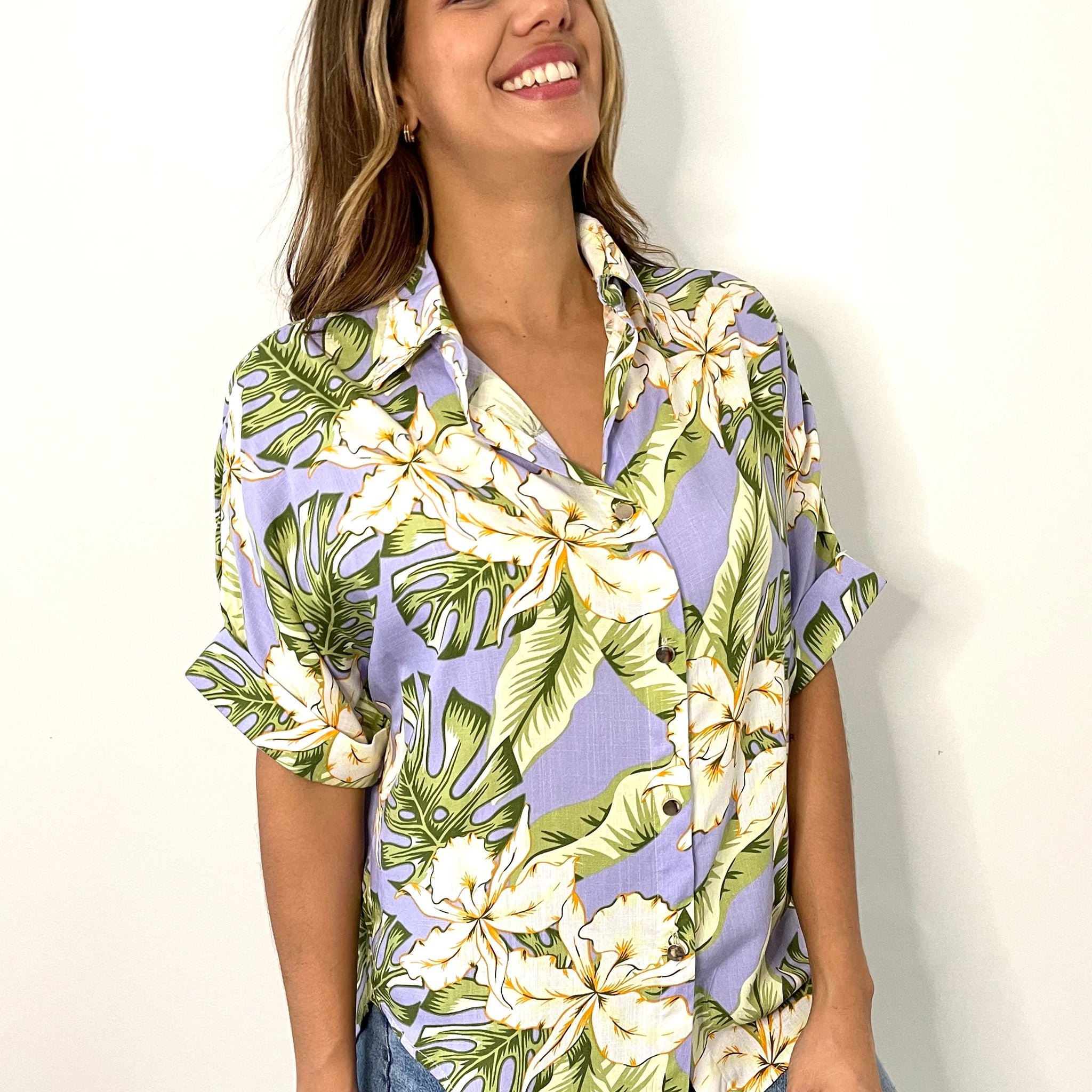 Camisera Manga 3/4 Estampada Botones