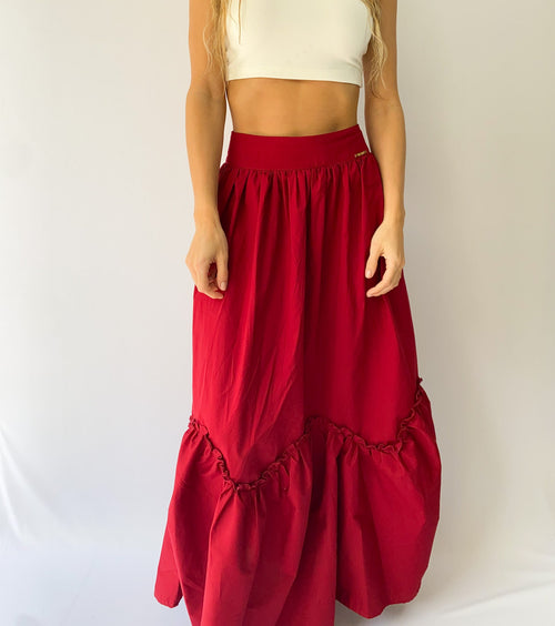 Falda Larga Popelina Bolero Ondas