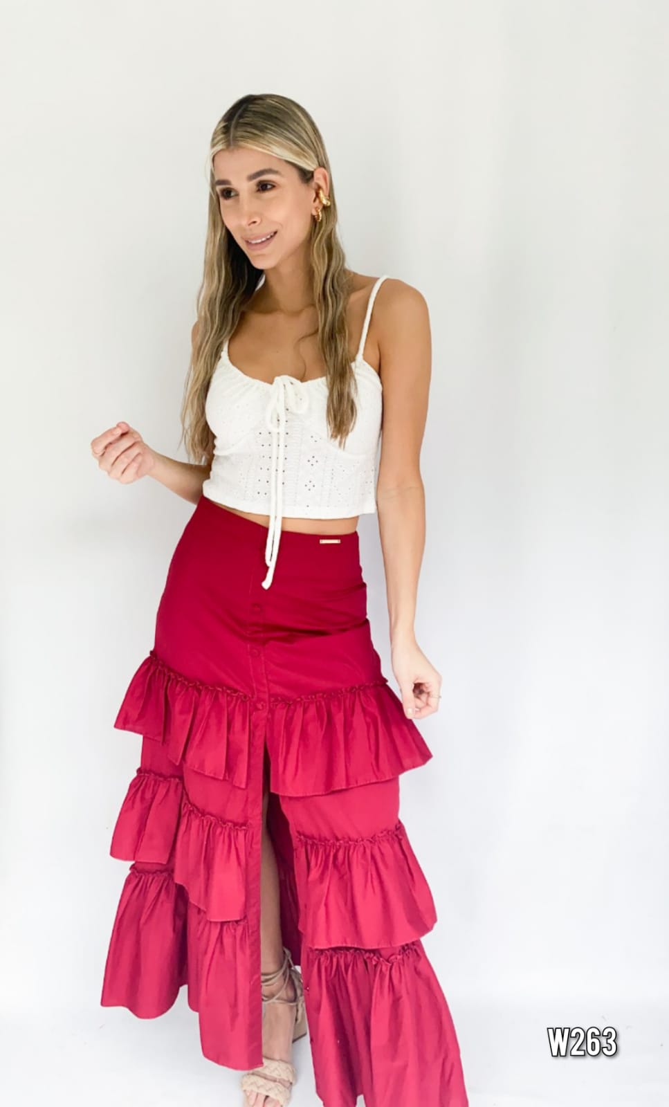 Falda Popelina Botones