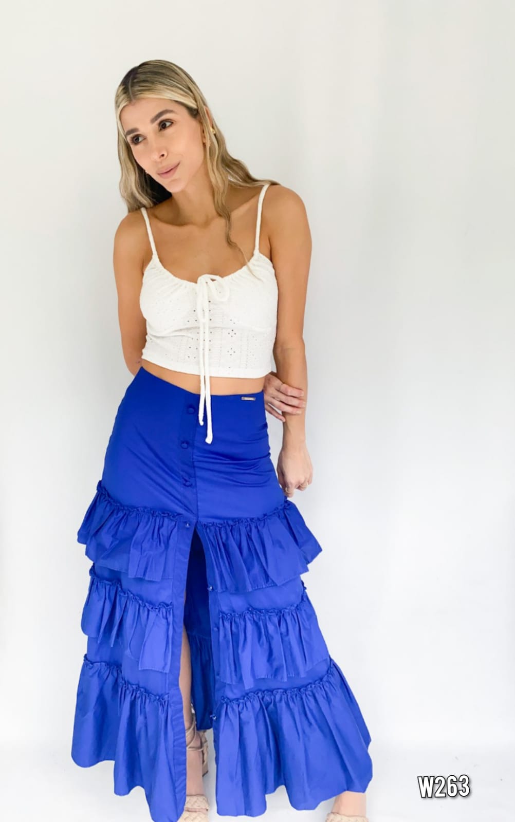 Falda Popelina Botones