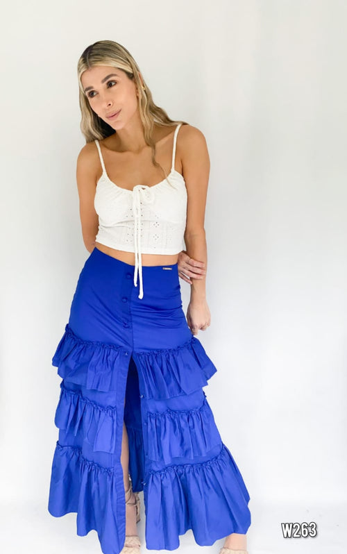 Falda Popelina Botones