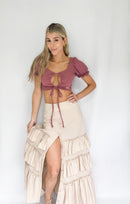 Falda Popelina Botones