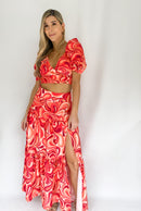 Conjunto Falda Blusa Cruzada