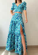 Conjunto Falda Blusa Cruzada