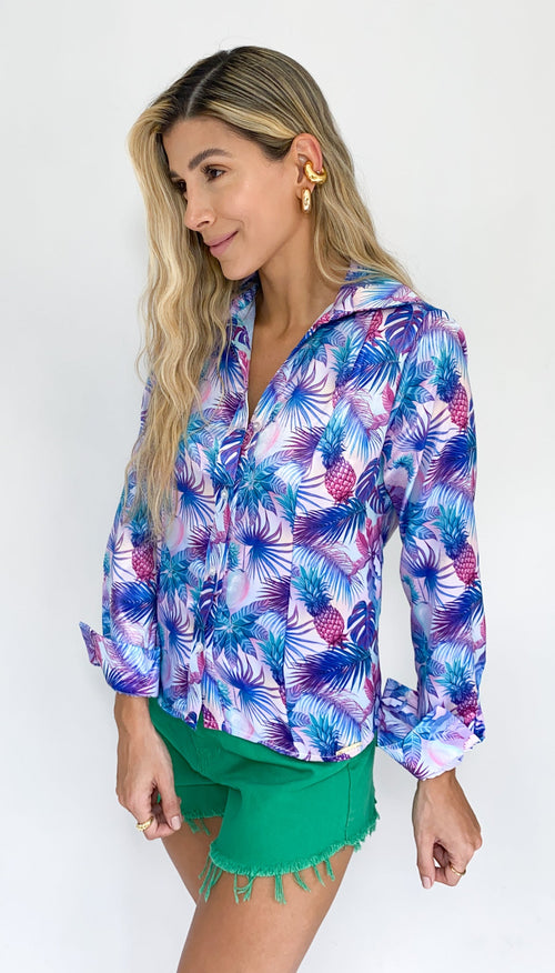 Camisera Manga Larga Satin Estampada