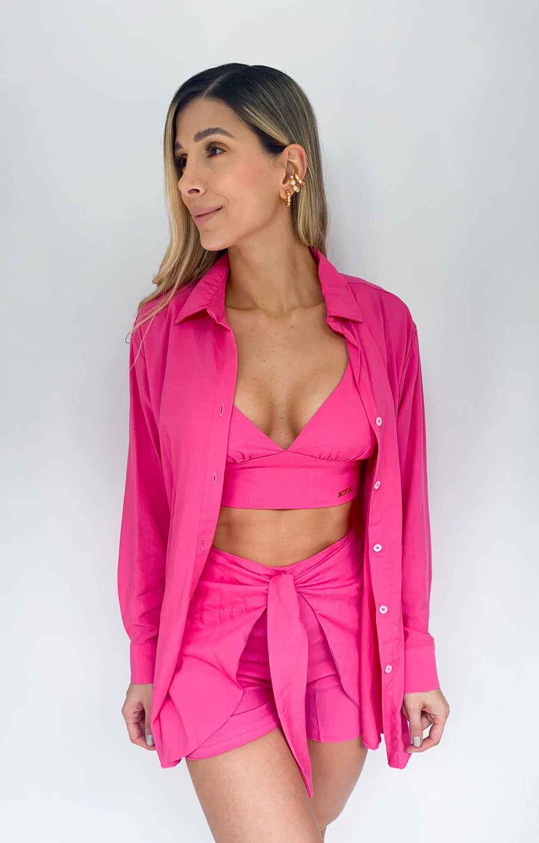 Conjunto 2 Piezas Short Amarras Crop Top