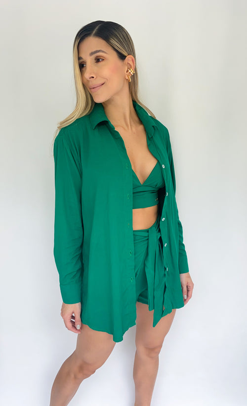 Camisera Dama Manga Larga Unicolor