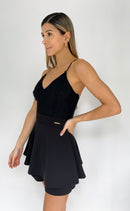 Vestido Corto Blusa Blonda