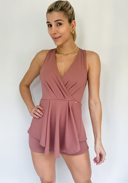 Vestido Falda Short Escote Cruzado