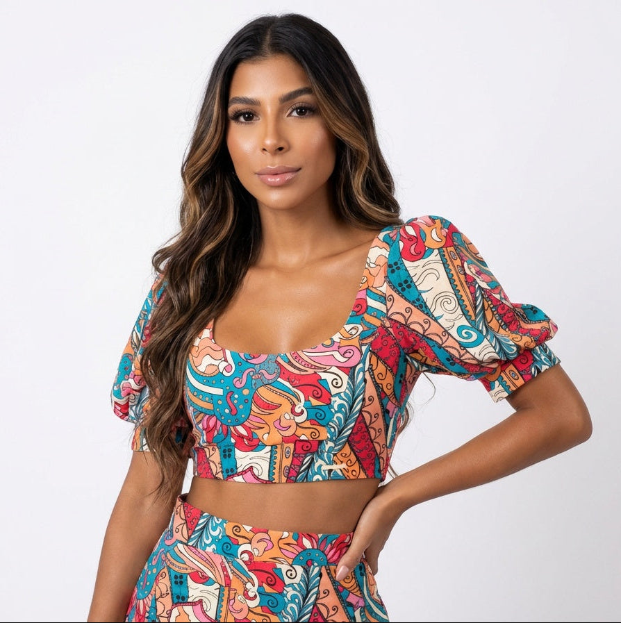 Blusa Manga Bombacha Estampado