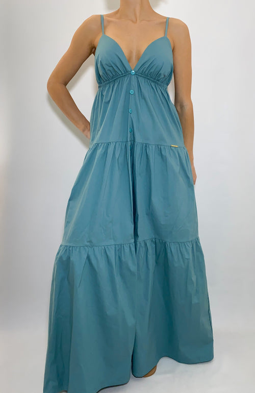 Vestido Largo De Tiras Cuello V