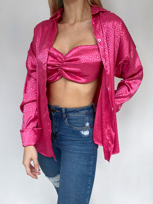 Camisera Con Crop Top Estampado