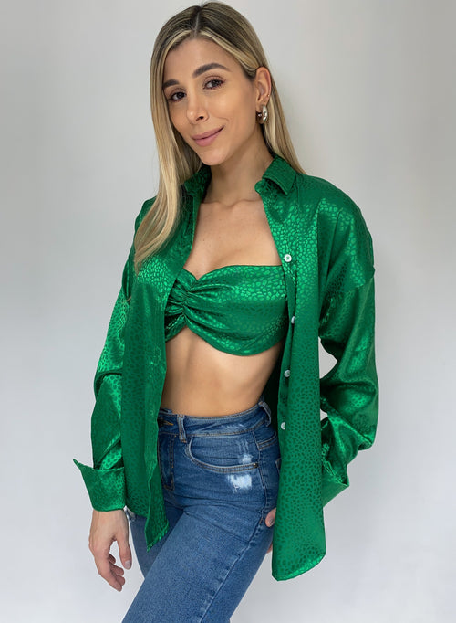 Camisera Con Crop Top Estampado