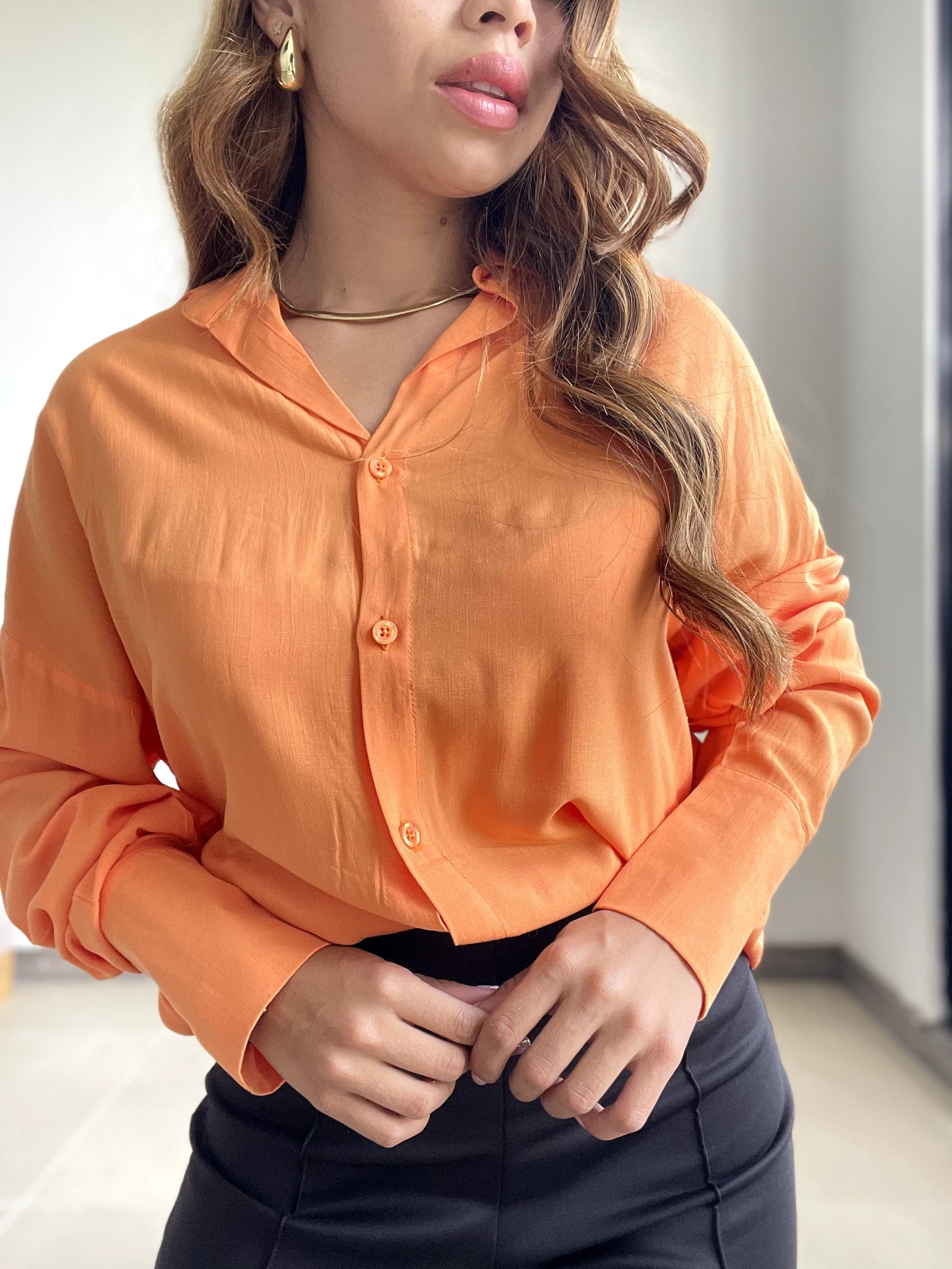 Camisera Lisa Manga Larga Unicolor