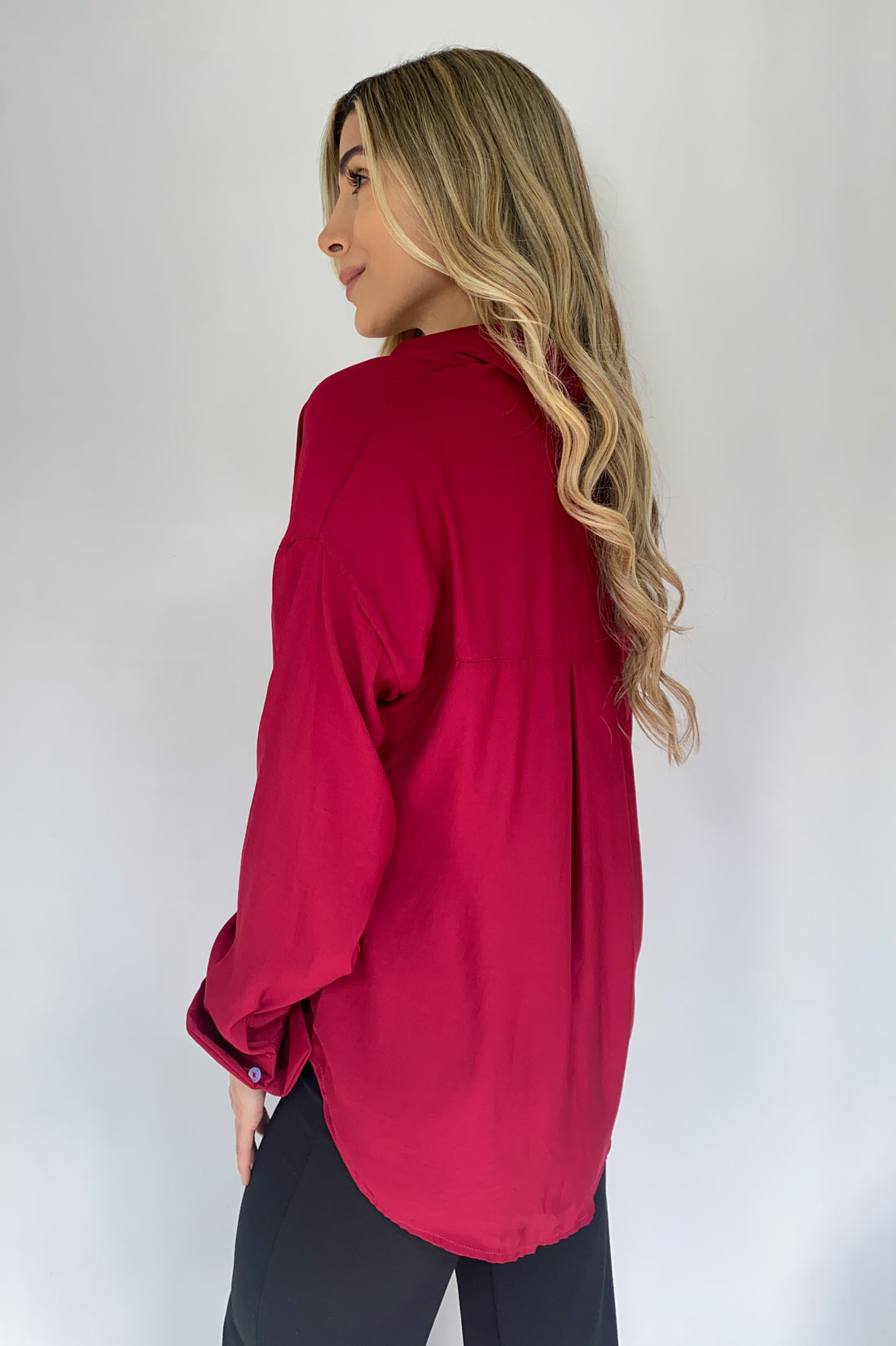 Camisera Lisa Manga Larga Unicolor