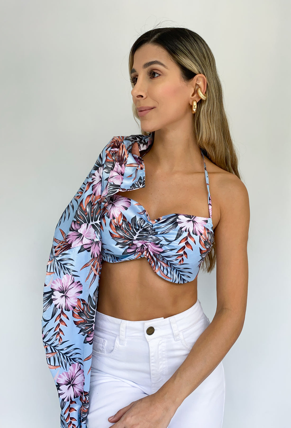 Camisera Con Crop Top Estampada