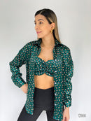 Camisera Con Crop Top Estampada
