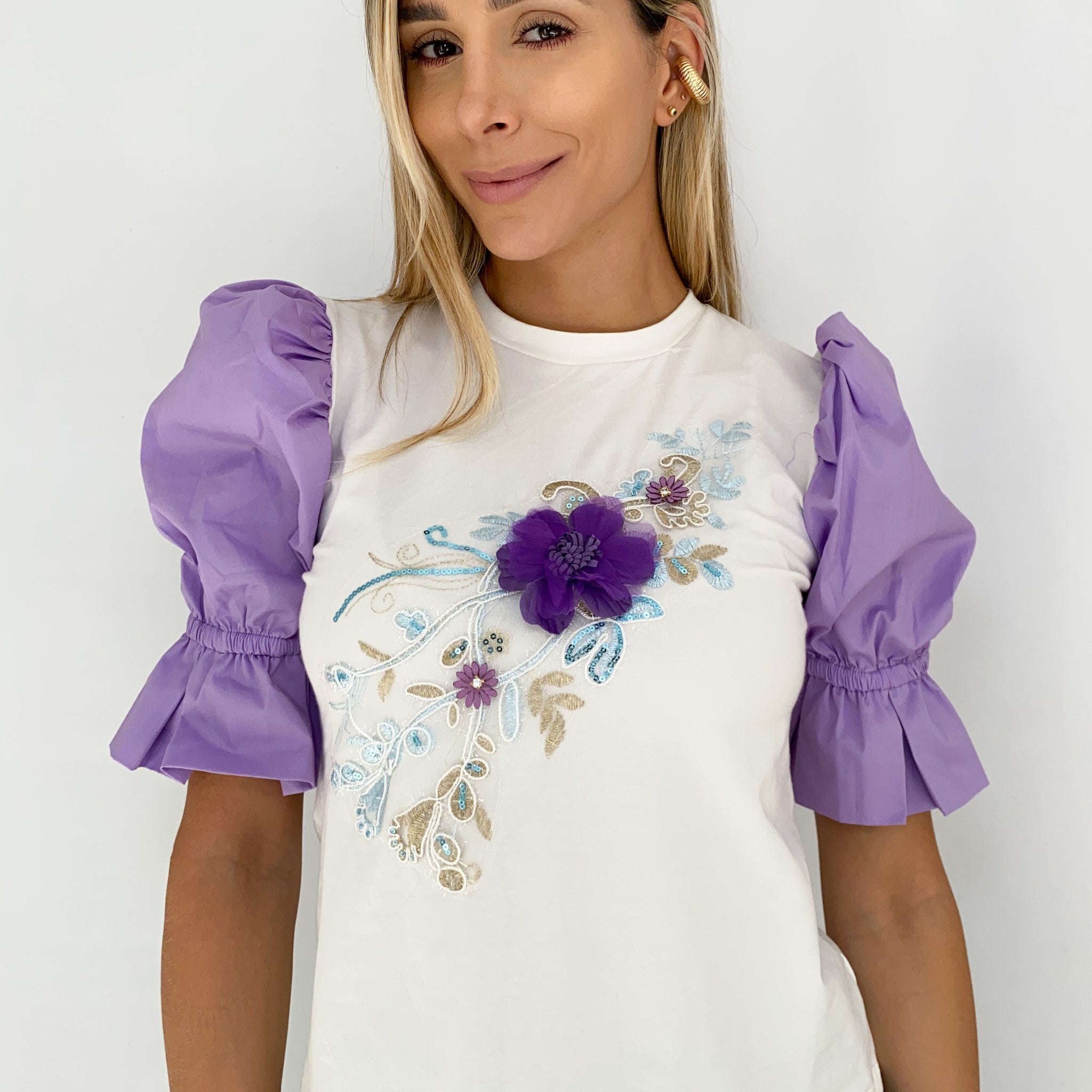 Blusa Manga Popelina Estilo Campana
