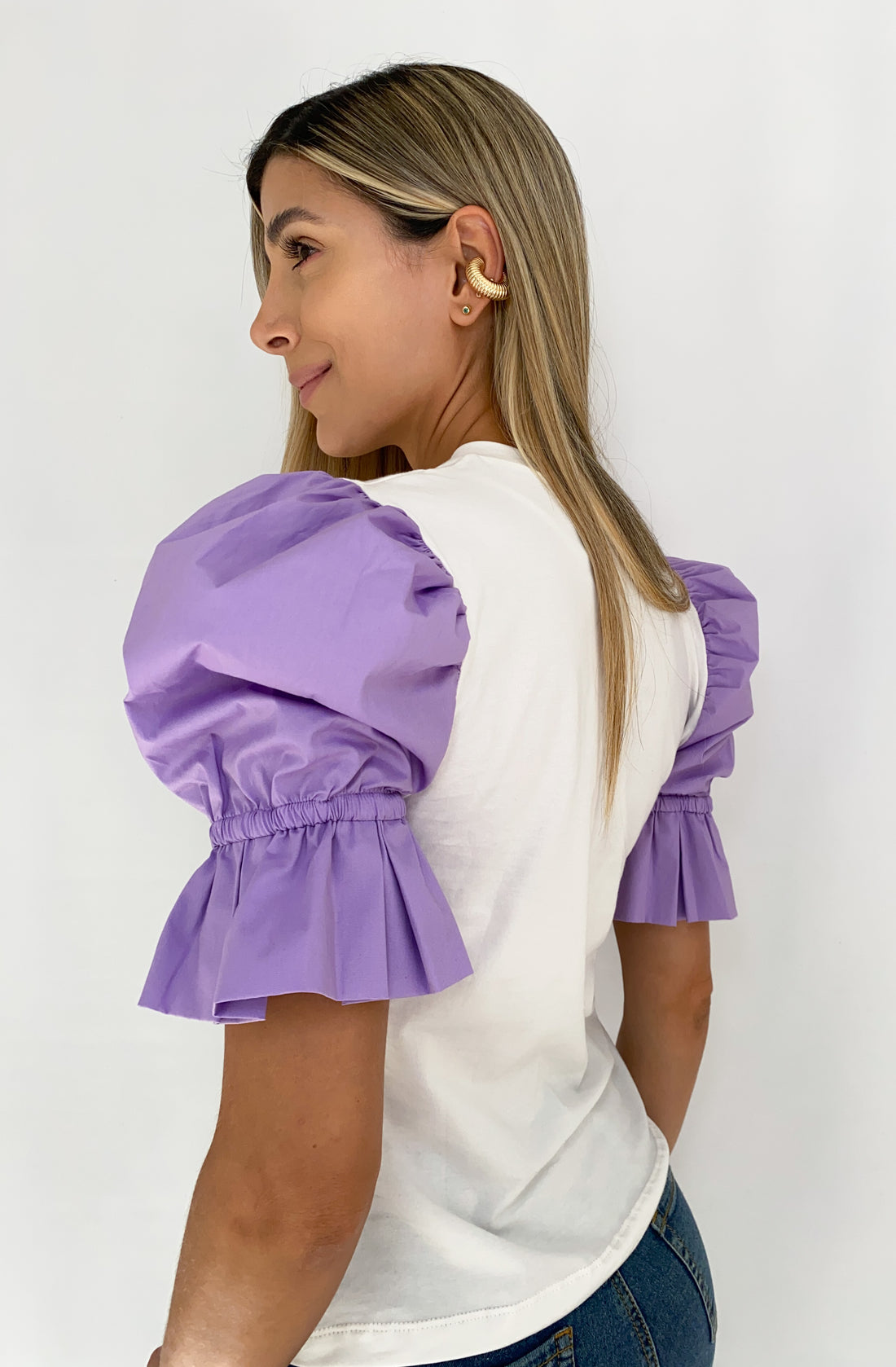 Blusa Manga Popelina Estilo Campana