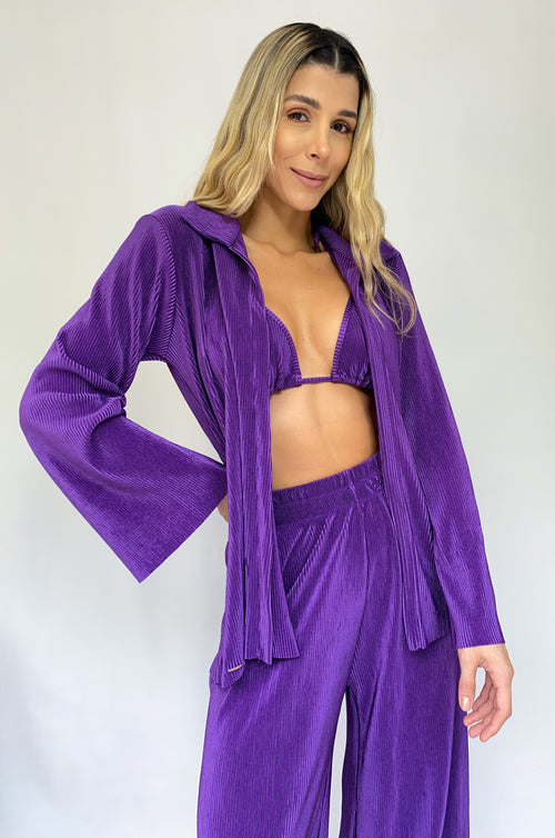 Camisa Plisada + Top Tiras Unicolor