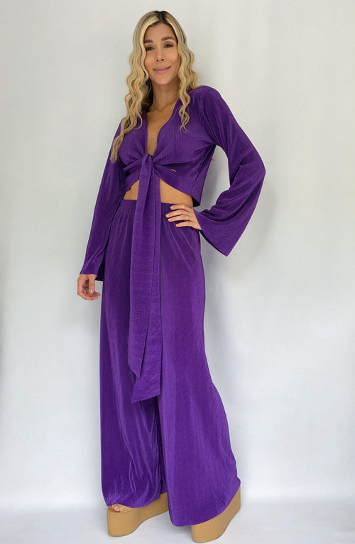 Pantalon Plisado Unicolor