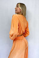 Camisa Manga Larga Tiras Unicolor