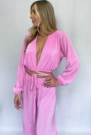 Camisa Manga Larga Tiras Unicolor