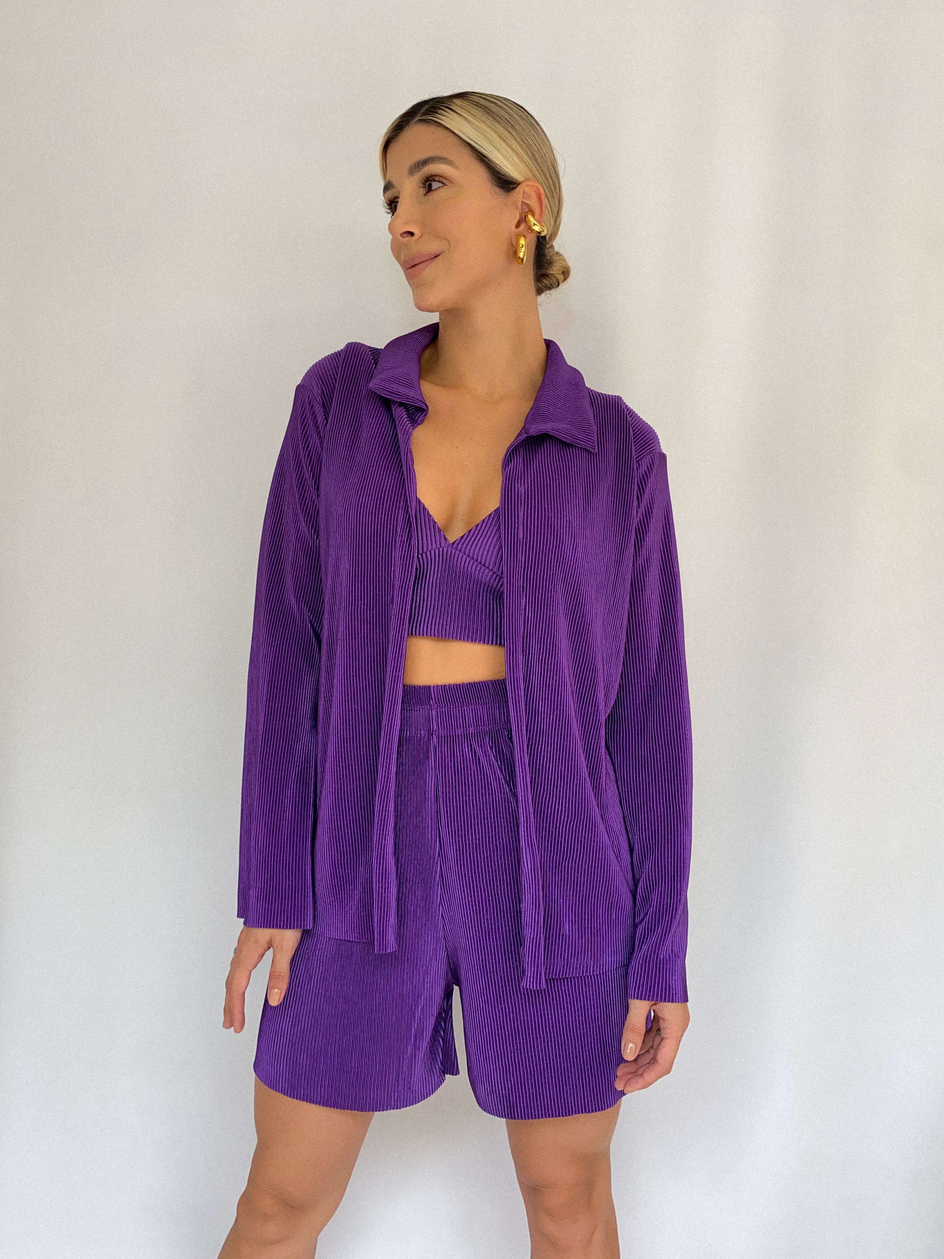 Camisera Plisada Unicolor