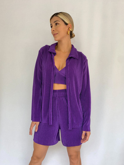 Camisera Plisada Unicolor