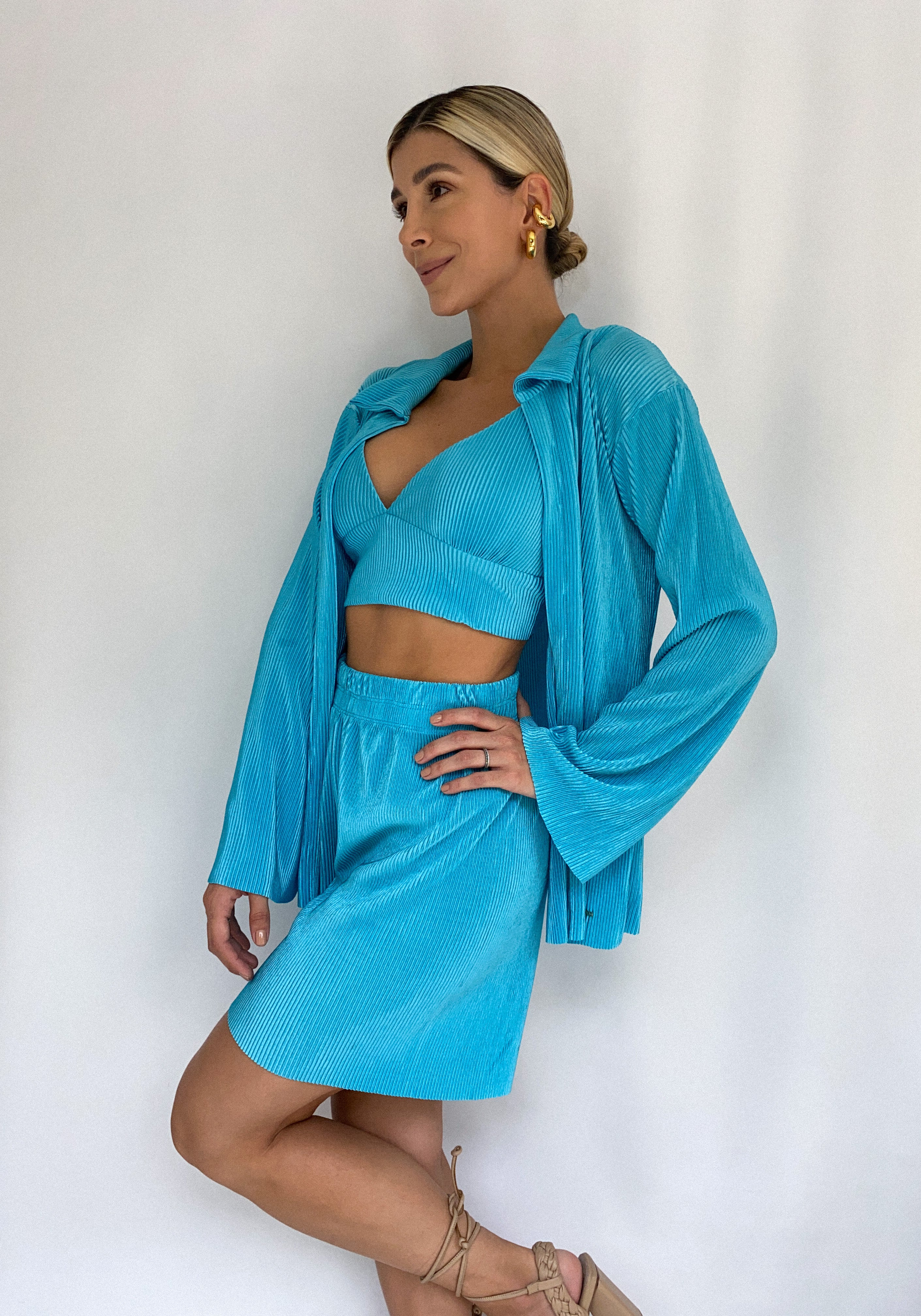 Camisera Plisada Unicolor