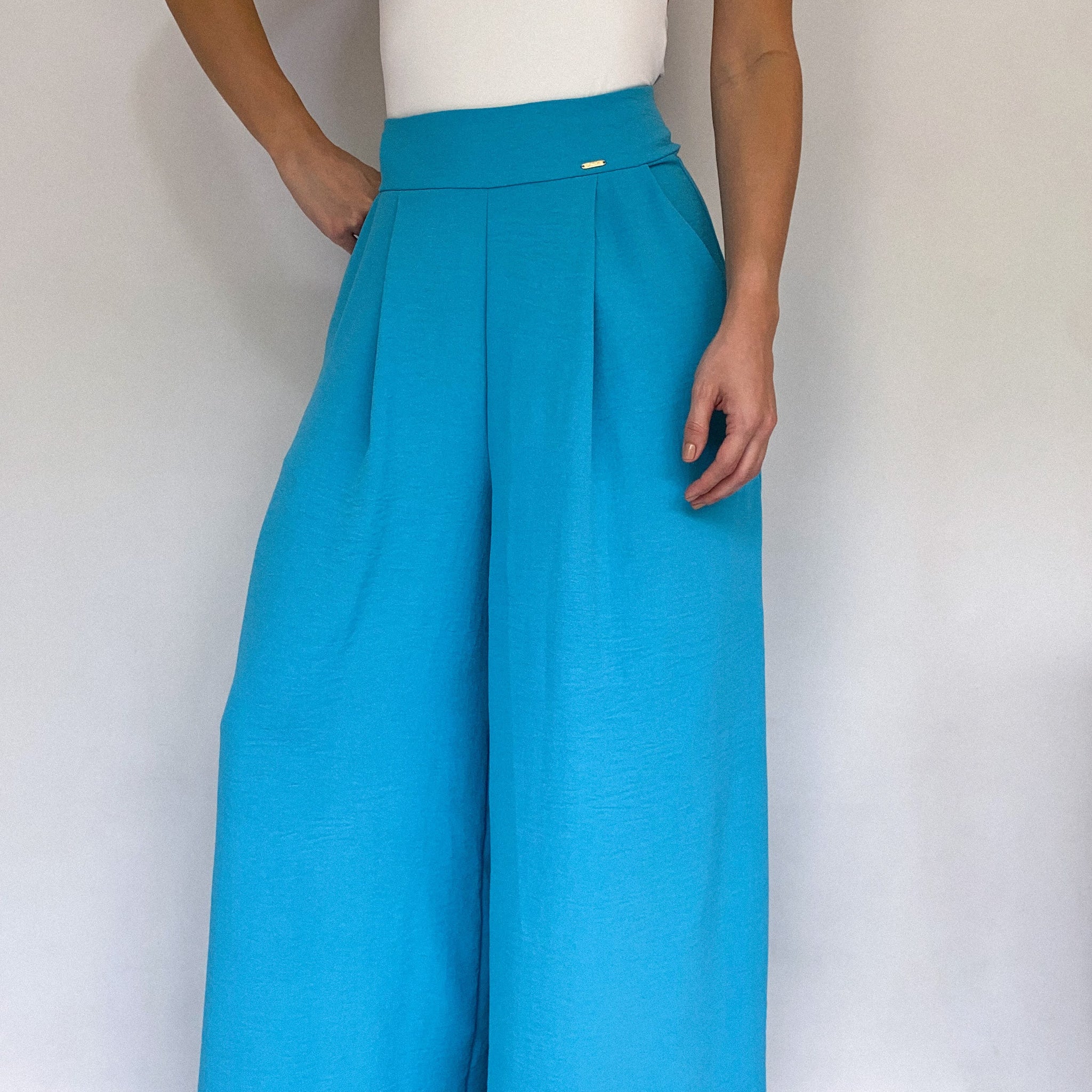 Pantalon Prense Bota Ancha Con Bolsillo