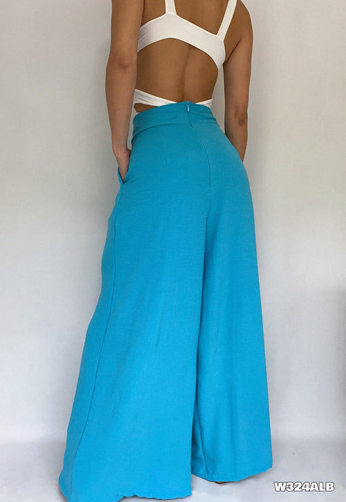 Pantalon Prense Bota Ancha Con Bolsillo