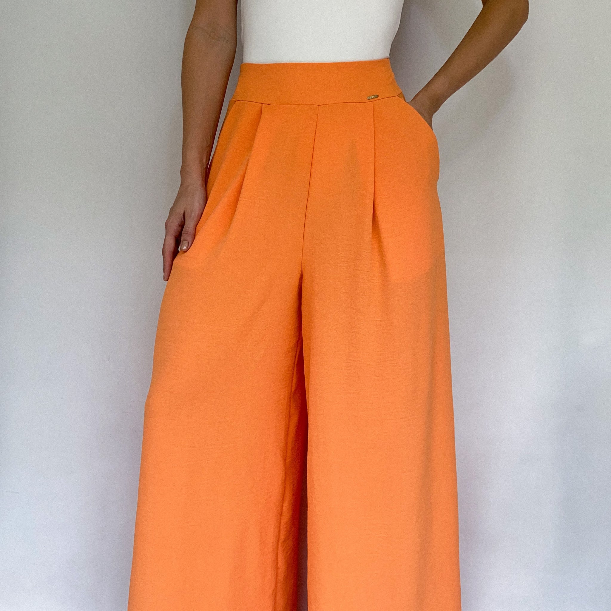 Pantalon Prense Bota Ancha Con Bolsillo