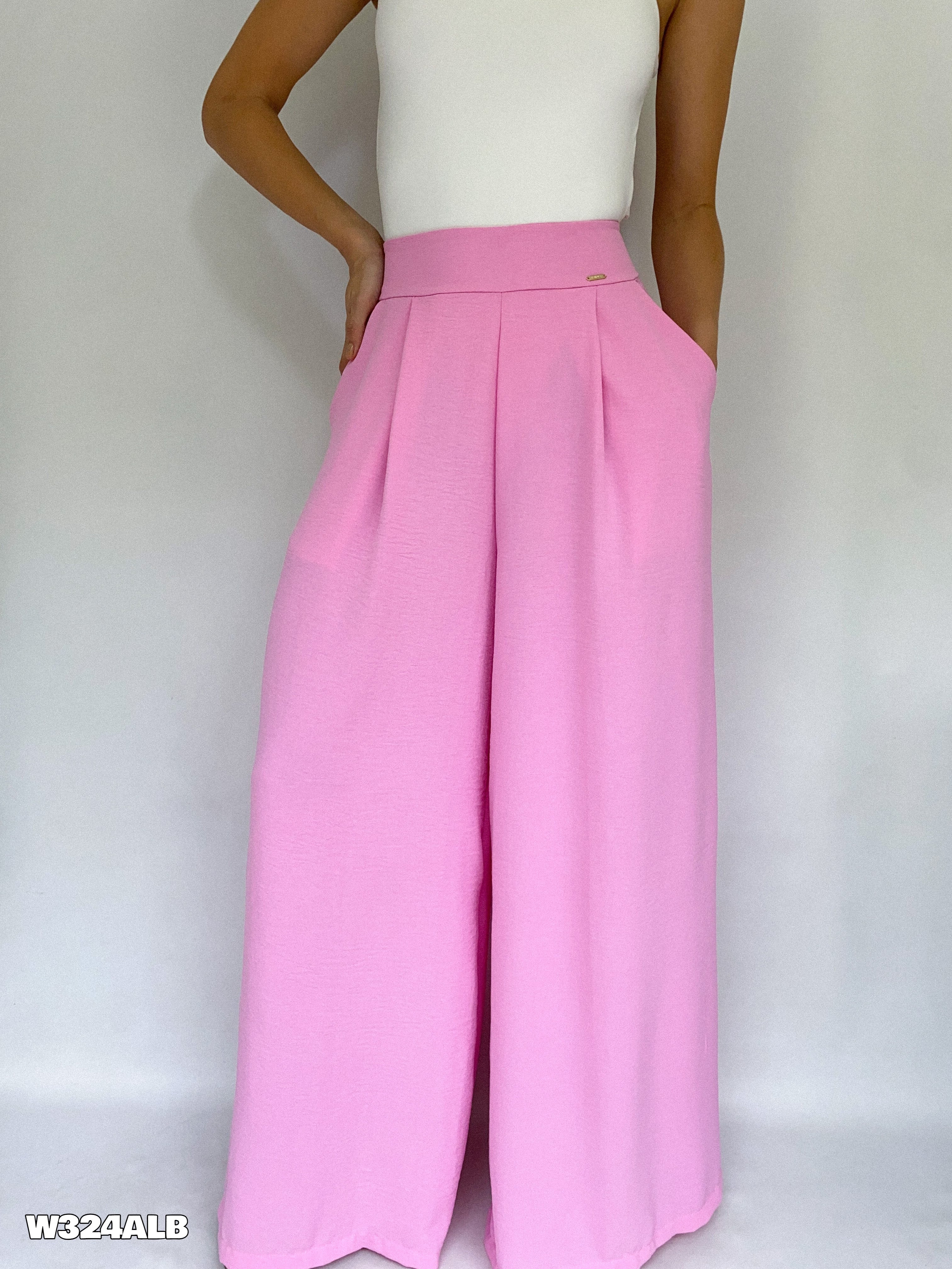 Pantalon Prense Bota Ancha Con Bolsillo