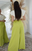 Pantalon Prense Bota Ancha Con Bolsillo