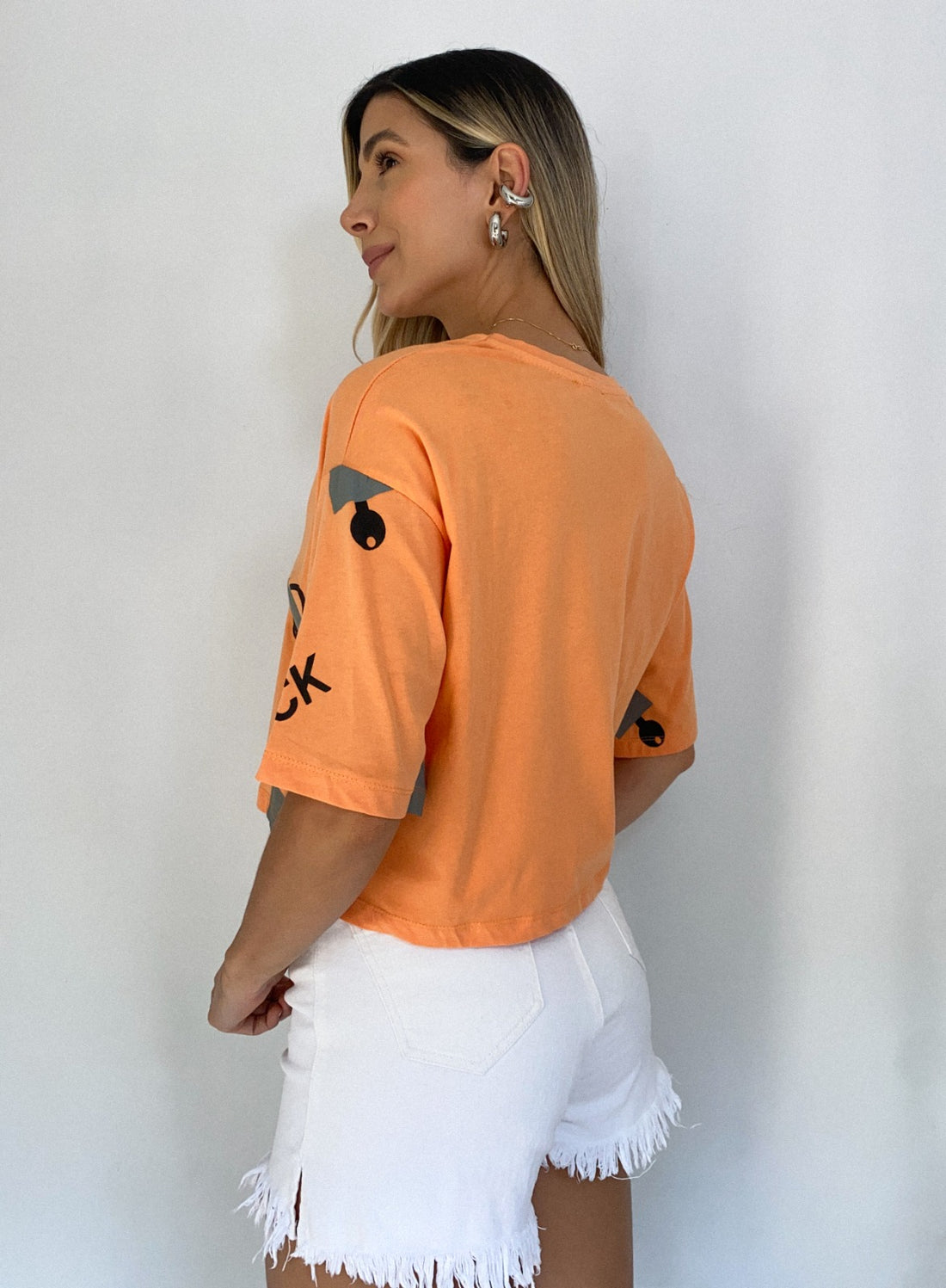 Camiseta candados mandarina