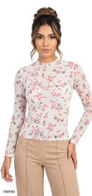 Blusa Manga Larga Cuello Alto